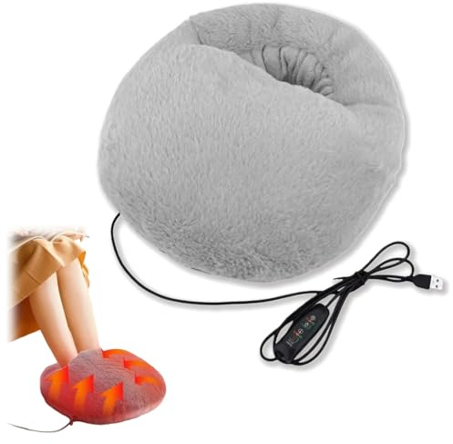 Maison Orbaal ThermoFeet chauffe-pieds électrique coussin chauffant portable ergonomique 3 niveaux température réglables câble 1,5 m réchauffe pieds maison bureau hiver