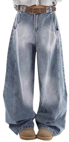 Pantalones Jeans Mujer Rectos Jeans Anchos Cintura Alta Pantalon Elástico Holgados Vaqueros Pata Ancha Tejanos Tallas Grandes Pantalones Classico Casual Comodos Elegantes Vintage