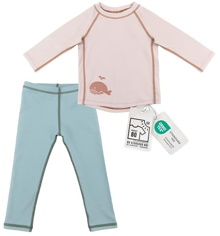 LaLoona Set Pantaloni Neonato e Maglia Mare con Protezione UV - Abbigliamento Neonato Costume Bagno con UPF 80+ - Asciugatura Rapida e Testato Oeko-Tex Standard 100-74-80 cm