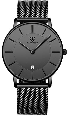 BEN NEVIS Herren Uhren Ultra Flach Schwarze Minimalistische Wasserdicht Analog Quarz Männer Armbanduhr Datumsanzeige Klassisch Moderne Uhr mit Edelstahl Armband
