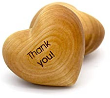 Thankgoods Sag's mit Herz - Handschmeichler Holzherz graviert 'Thank You' - 6,5 x 5,5 cm
