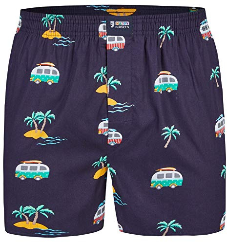 Happy Shorts Herren American Boxer Boxershorts Shorts Webboxer Urlaub - Vacation, Grösse:XL, Präzise Farbe:Urlaub - Vacation