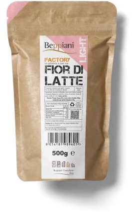 Preparato per gelato Light Beppiani - 1,5Kg di Gelato, 30% kcal in meno – Professionale 🍨base gelato con gelatiera o senza, 👨‍🍳 -Con Zucchero di Betulla Finlandese ✅ (Fior di Latte)