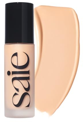 Saie - Glowy Super Skin Tint Liquid Foundation - Moisturising Serum Makeup Foundation with Light to Medium Coverage