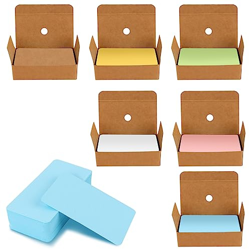 Tarjetas de papel en blanco, 600 tarjetas en blanco, 6 colores, tarjetas de papel de estraza coloridas, tarjetas de visita, papel en blanco para manualidades, tarjetas de papel, graffiti, mensaje