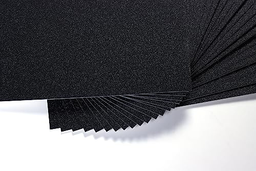 TGXRZX Glitter Cardstock, Color cardstock, 20 Sheets Craft Cardstock, For Children's handicrafts, Christmas Gift Box Packaging, Birthday Party Decoration, Card DIY, A4 Size,250GSM (Black 20 Sheets)