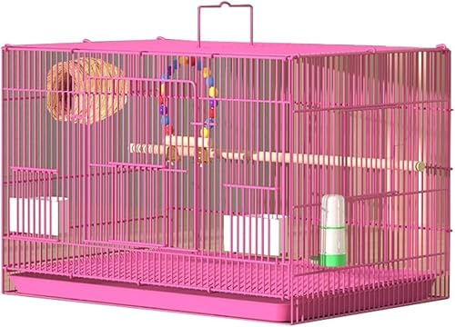JOLUCE Original Bird Cage Parakeet Cage Large Household Bird Villa with Standing Pole, Bird Cage with Opening for Breeding Box, Foldable Parrot Cage with Handles