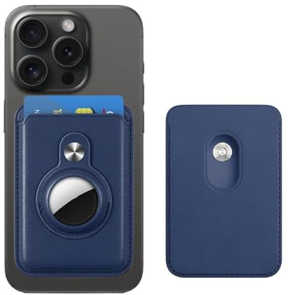 Cartera Magsafe | MagSafe Wallet Compatible con iPhone 12/13/14/15/16/ Series - Tarjetero MagSafe Magnetico Capacidad para 3 Tarjetas - Wallet Magsafe Apple (AirTag, Azul)