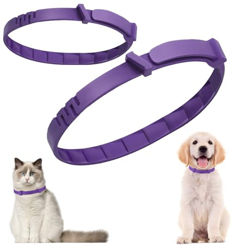 2 st lugnande halsband för katter och hundar, lugnande feromonhalsband med justerbar storlek, kan lindra ångest hos katter och hundar