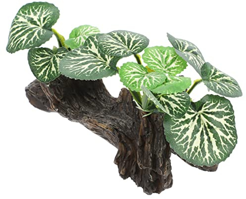 HANABASS Decorazione per Terrario Rettili Piante Artificiali in Resina Realistica per Acquari e Habitat Domestici, Ornamentali per Rilassamento e Arredamento Naturale