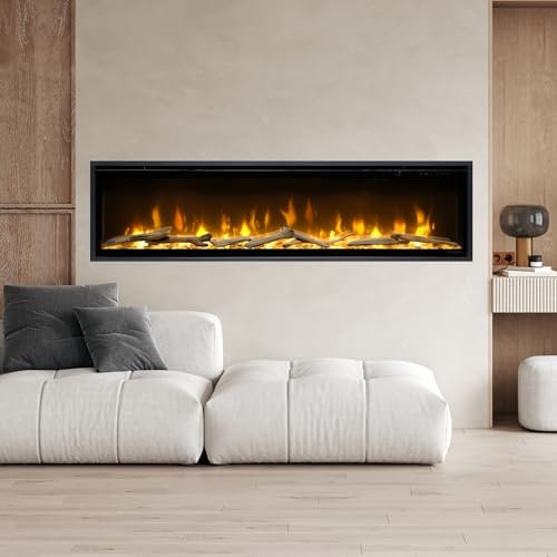 Dimplex Ignite Evolve Optiflame, Chimenea Eléctrica de Pared (156 cm, sin Madera de Roble)