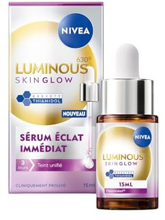 NIVEA Luminous 630 - Serum Skin Glow - Soin Visage Anti-Taches - Hydrate & Affine Les Pores - Thiamidol Breveté, Niacinamide & Aloe Vera - Vegan - Tous Types De Peaux - 15 ml
