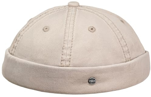 WEROR Dockercap Herren – Dockermütze Fischermütze Seemannsmütze - Mütze aus Baumwolle - Strickmütze – WEROR-451.1 (Beige, Einheitsgröße)