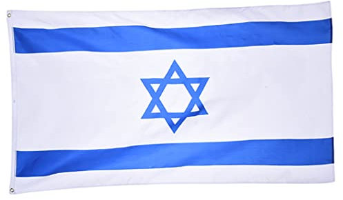Dbvnnsy Israël Drapeau 5x3ft / 150x90cm Flag en Polyester National, bannière Symbole israélienne pour Affichage extérieur et intérieur.