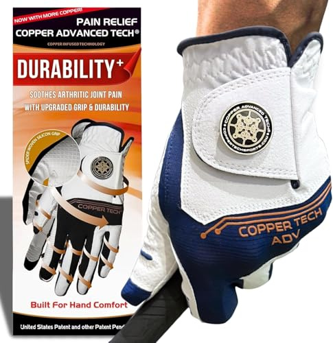 Copper Tech Adv 2.0 Golf Gloves Women Right Handed Golfer & Left Handed Golfer | Joint Support Copper Compression Womens Golf Glove | Tear Resistant Durability and Tacky Grip for Max Control