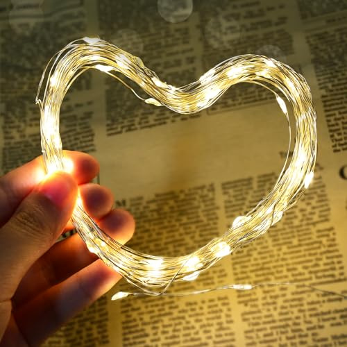 FREMON Guirlande Lumineuse, 50LEDs 8 Modes d'éclairage, Guirlande LED pour Extérieur et Intérieur avec Fonction Mémoire, Lumières pour Decoration Chambre, Mariage, Noël, Arbre (5M/1Pièce Blanc chaud)