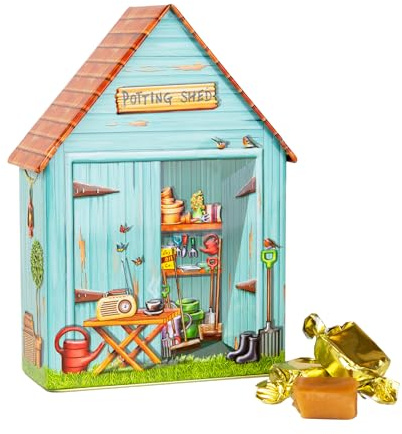 Small Garden Shed Devon Toffees Traditional Sweets Tin - Individually Wrapped Toffee Sweet, Retro Sweets Gift – Treats Gift Box, Festive Novelty Gifts, Christmas Gifts for Men & Women