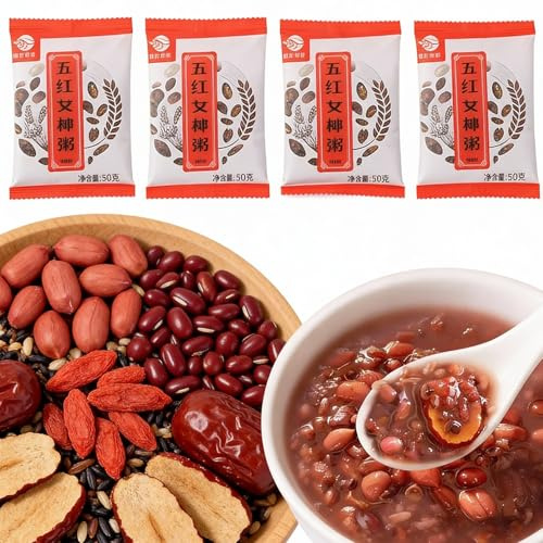 Bouillie De Céréales Mélangées 525 G, 7 Paquets Individuels, 5 Types D'ingrédients, Cuisson Facile For Le Petit-déjeuner/déjeuner/collation, Saine Et Délicieuse