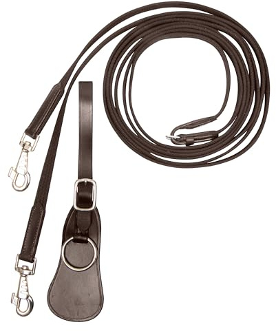 Imperial Riding IRH Core Rênes tissées en Coton avec Mousqueton 270 cm Marron Taille 1