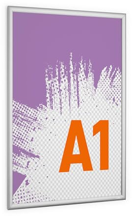 Durable Snäppram Outdoor Aluminium A1, silver, 506023 | Vattentät aluminiumram för utomhusbruk, IPX4-skydd, UV-beständig antireflexfolie, mått 870 x 625 mm, stående eller liggande