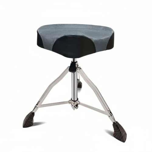 CAQYPVH Sillín Batería Regulable Acolchado Taburete Batería Ajustable Base Estable Instrumento Musical para Actuación, Gris, Taburete De Batería Tipo Silla De Montar con Ajuste De Presión De Aire