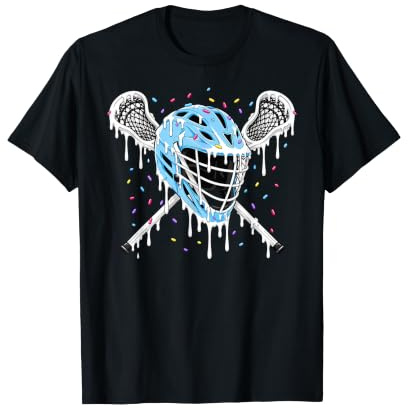 Colorful Sprinkles Ice Cream Drip Lacrosse Helmet T-Shirt