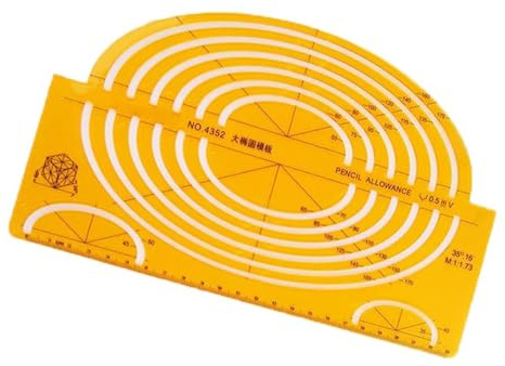 Utoolmart Geometric Drawings Templates Plastic Measuring Template Rulers Clear Drafting Templates Large Isometric Ruler Student Measuring Tool Large Circle Stencils for Painting