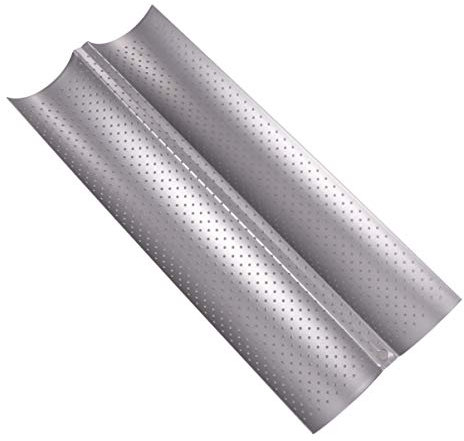 Cabilock Bandeja Para Horno Antiadherente Perforada Para Pan Francés Y Tostadas, Acero Inoxidable Plateado