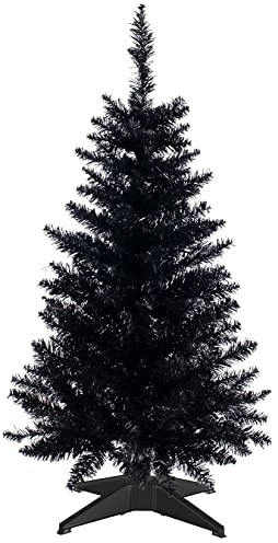Mini Christmas Tree 3FT Artificial Desktop Xmas Tree for Christmas Halloween Decor with 160 Branch Tips,Black