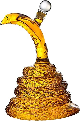 EdirFtra Un Bicchiere di Whisky, Una Bottiglia di Cristallo da 1000 ml di Whisky, Un Bicchiere serpentino di Rum Whisky e Vodka Cognac, Un Regalo per Un papà