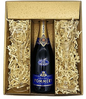 Confezione regalo Champagne Pommery - Oro -1 Brut - 2 Flauti da champagne CHEF & SOMMELIER