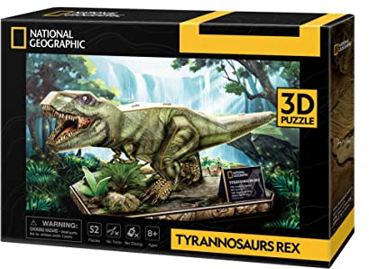National Geographic - Puzzle 3d Tyrannosaurus Rex | Modellini Da Costruire Puzzle 3d | Puzzle Bambini E Adulti | Puzzle Dinosauri | Giochi Per Bambini | 52 Pezzi