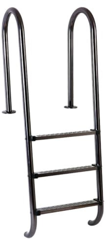 TT-YEC Escalera Mecánica Negra para Piscina De Tres Niveles, Escalera para Piscina De Acero Inoxidable 304, Escalera Mecánica para Piscina De Alta Resistencia con Pasamanos