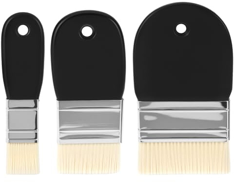 QWORK® 3 Piezas Pinceles de Superficie de Paleta, Pincel Plano para Acuarela y acrílico, 25 mm/55 mm/75 mm