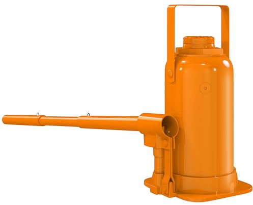 HOMCOM 12 Tonne Hydraulic Bottle Jack with 19-37 cm Lifting Range, Heavy Duty Portable Compact Car Jack Lift with Saddle and 3 Section Handle for Pickup, Truck, Auto Repair Maintenance, Orange