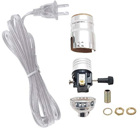 B&P Lamp® Nickel Plated Socket with Matching Cord Set and Basic Hardware