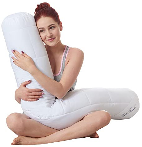 aqua-textil Seitenschläfer Rolle Ø20 x 120 cm Reißverschluss Seitenschläferkissen 1200g klimaregulierend Oeko-TEX