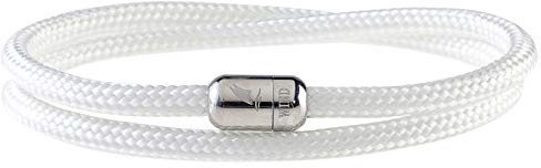 WIND PASSION Paracord surfararmband, flätat armband för män och kvinnor | Handgjort surfararmband, segelrep, maritimt och vattentätt, Large (Wrist size: 17.5-19.4 cm), Rostfritt stål