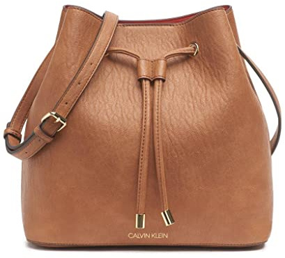 Calvin Klein Gabrianna Novelty Bucket Shoulder Bag, Caramel