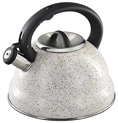 Rossetto-Tetera clásica para inducción,hervidor de agua gas,INOX premier,3L,con silbato y mango antiquemaduras,apta para todo tipo de fuegos,sanstone