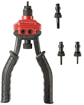 Facom Y.107CPB – Blindmutternzange – 2-händige Betätigung – kompatibel mit 4 Mundstücken – robustes und langlebiges Material – Werkzeug für Profis und Privatpersonen schwarz/rot