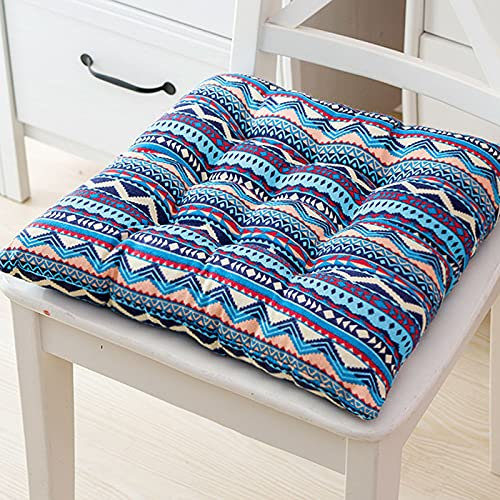 Chickwing Cojines para Silla con Correas de Sujeción, Estampado Pack 2 Cojín Decorativo de Asiento Cojines Acolchados de sillas para Terraza Jardín Sala Balcón (Bohemia,40x40cm)