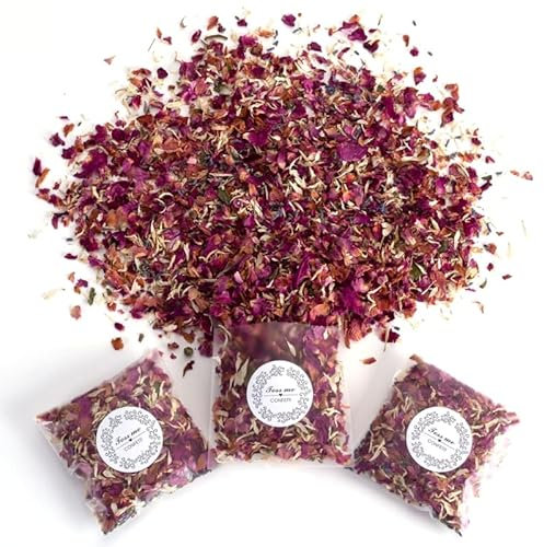 20 Packungen Natürliches Hochzeitskonfetti, 2 LITER das getrocknete Blütenblätter wirft, biologisch abbaubare Rosenblütenkonfetti-Hochzeitsparty-Dekoration (20 Packungen)