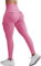 Nuofengkudu Push up Taille Haute Leggings Sport pour Femmes Elastique Opaque Doux Collant Pantalon avec Poche Cargo Fitness Running Jogging Sport Workout Yoga Pants Y-Rose XS