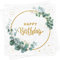BUSCANDO Servietten Geburtstag Deko Tischdeko Geburtstage Eukalyptus 40Stück Grün 33x33cm Taufe Happy Birthday Napkins Papierservietten Papier Napkins für Party Geburtstags Hochzeit
