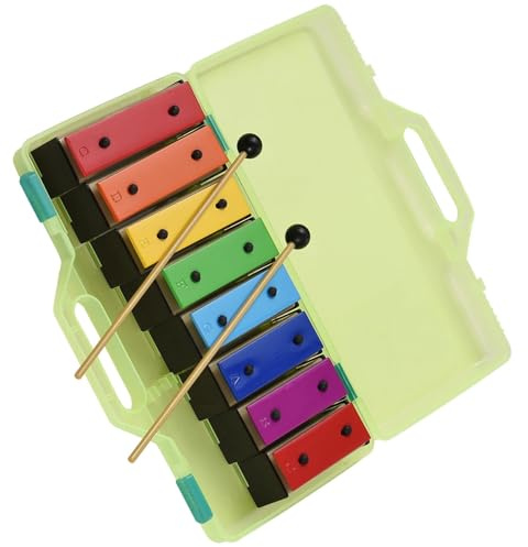 8-noter glockenspiel avtagbar vacker regnbågsfärgad metallplatta slagverk instrument professionell glockenspiel set