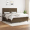 Willood Boxspringbett mit Matratze Dunkelbraun 180x200 cm Stoff Knöpfe Hohes Kopfteil