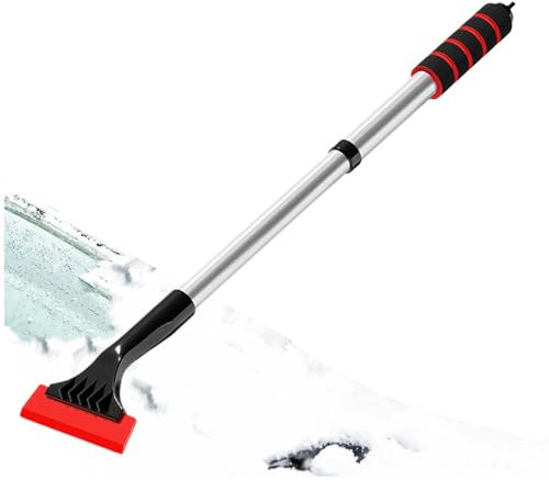 Dmuzsoih Raschiaghiaccio, Raschiaghiaccio per Parabrezza Auto | Raschietti da Neve telescopici con Impugnatura in Schiuma - Raschiaghiaccio per Parabrezza, spatola per rimozione Neve per autoveicoli,