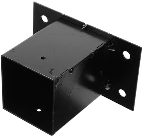 DOITOOL Base Del Poste De La Cerca Soporte De La Base Del Poste Publicaciones Del Buzón Soporte De Buzón Base De Poste De Madera Post Base Cuadrada Soporte De Publicaciones Planchar Black