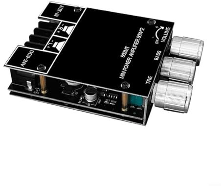 LVYXON ZK-502MT - Placa de audio estéreo Blue-tooth 5.0 compatible con subwoofer 2 x 50 W, salida de alta potencia, doble canal para proyectos de cine en casa, proyectos de bricolaje, sistemas de